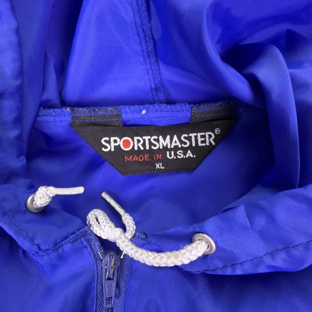 VTG Sportsmaster Mens XL Hooded Wind Breaker Rain Jacket 'MT Anthony Tennis' USA